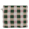 Plaid Knit Dish Cloth / Orange and Pink Gingham - Harmony