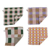 Plaid Knit Dish Cloth / Orange and Pink Gingham - Harmony
