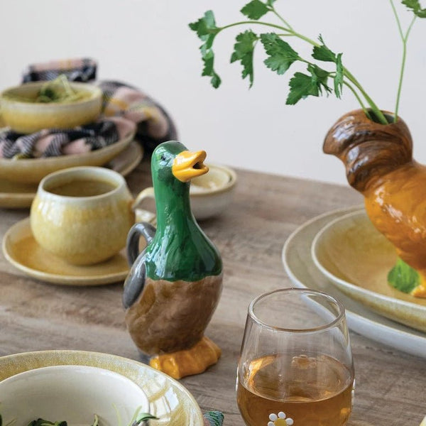 Hand - Painted Duck Shaped Pitcher - Harmony