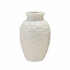Embossed Stoneware Basket Weave Vases, Cream Color, Set of 3