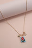 Porcelain Cluster Charm Bow Heart Necklace - Harmony