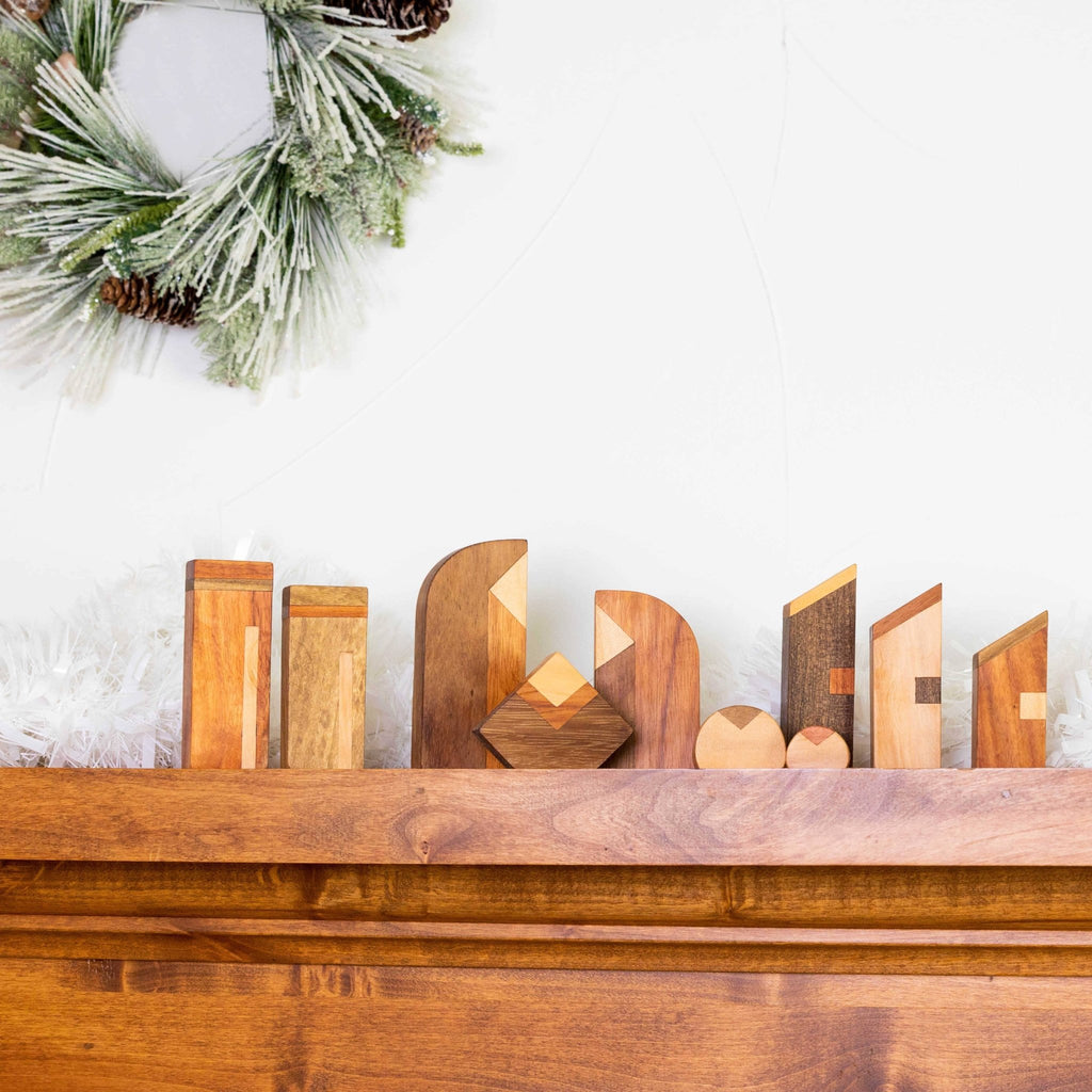 Modern Wood Nativity Scene - Harmony