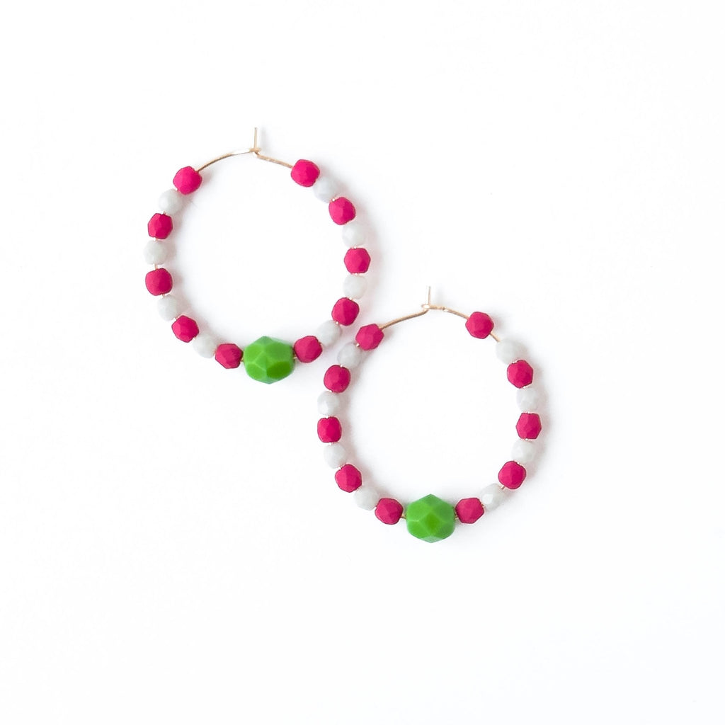 Colorful Gold Filled Hoops with Beads - Harmony