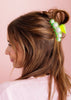 Large Claw Hair Clip / Neon Green with Pearl Beads - Harmony