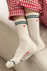 Embroidered Boyfriend Socks / Milk + Heart - Harmony