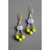 Geometric lavender and moss green earrings - Harmony