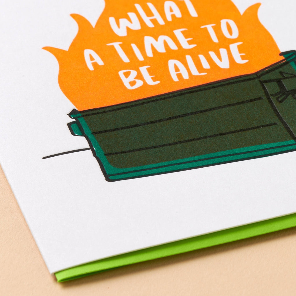 Dumpster Fire Letterpress Greeting Card - Harmony