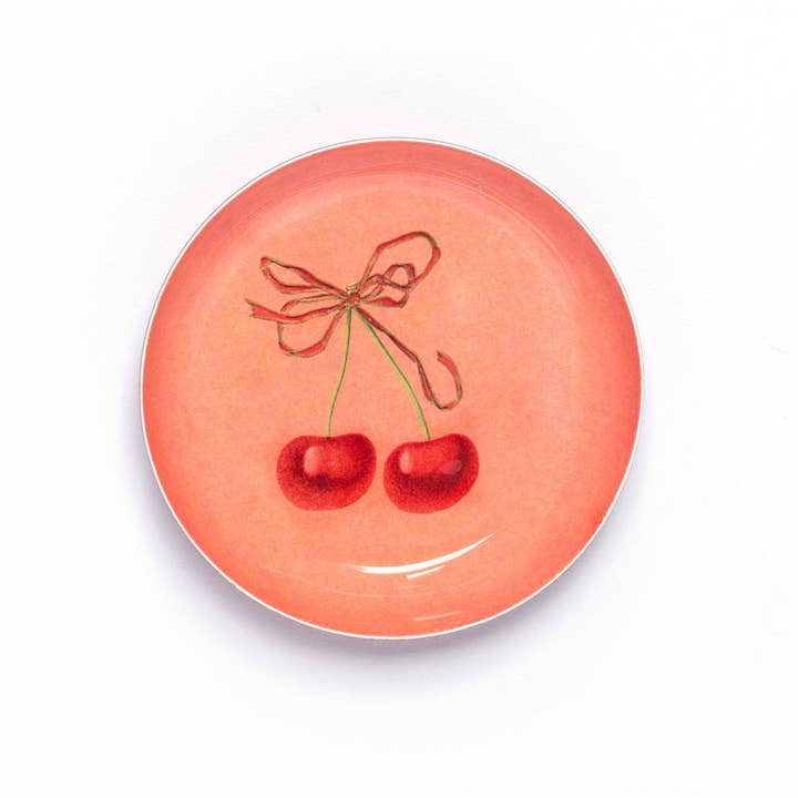 Enamel Printed Tray - Cherries - Harmony