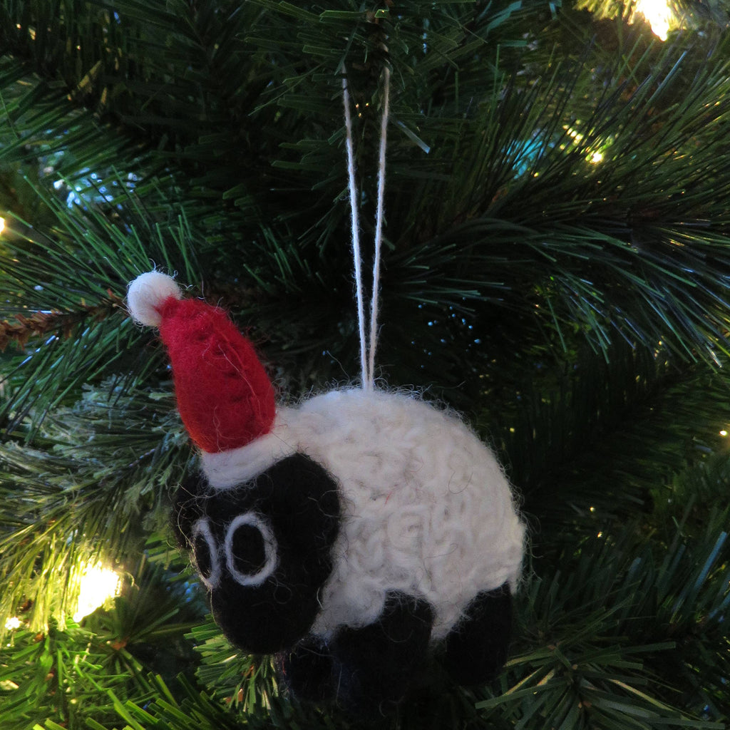 Christmas Black Sheep Wool Ornament - Harmony