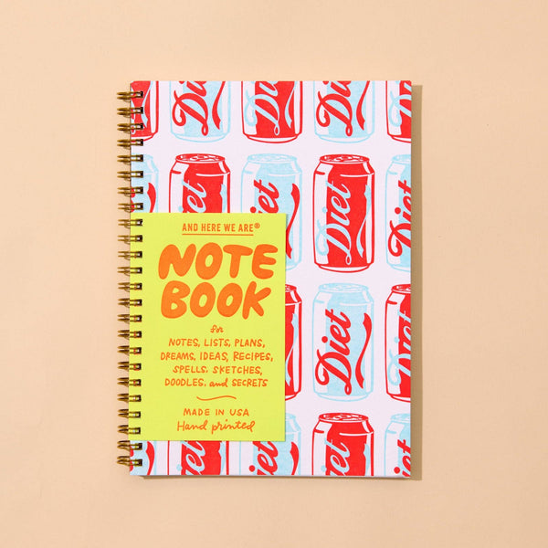 Modern Letterpress Spiral Notebook— Diet Soda Warhol Pop Art - Harmony