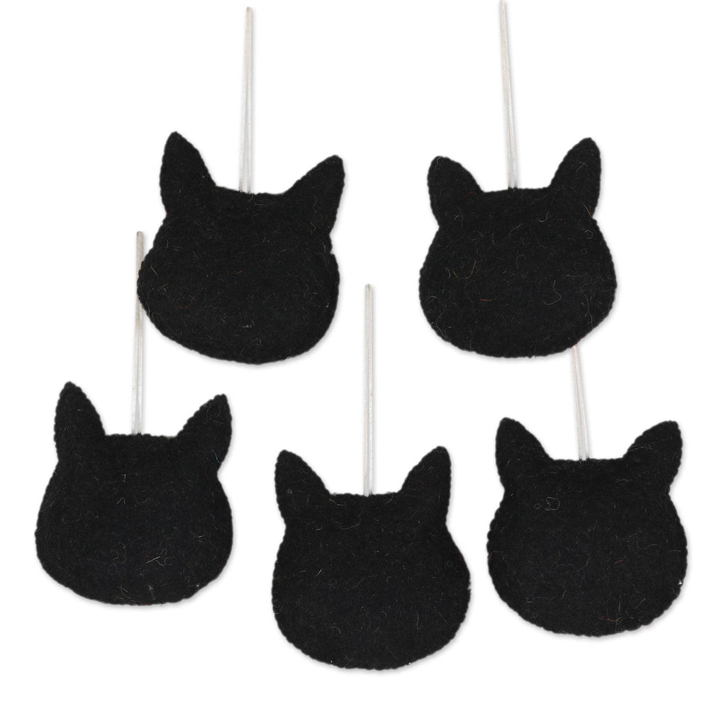 Black Cat Felt Ornament - Harmony