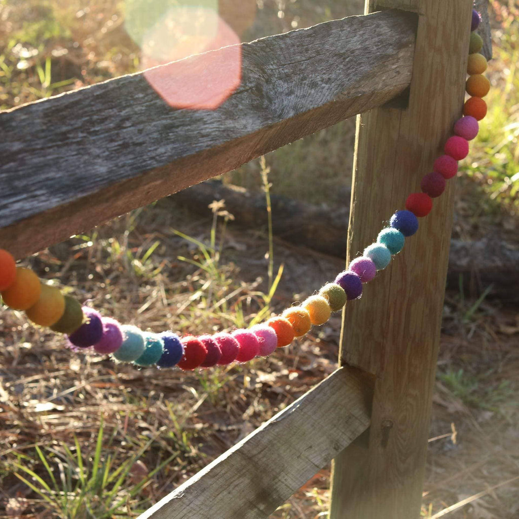 6' Felt Rainbow Pompom Ball Garland - Harmony