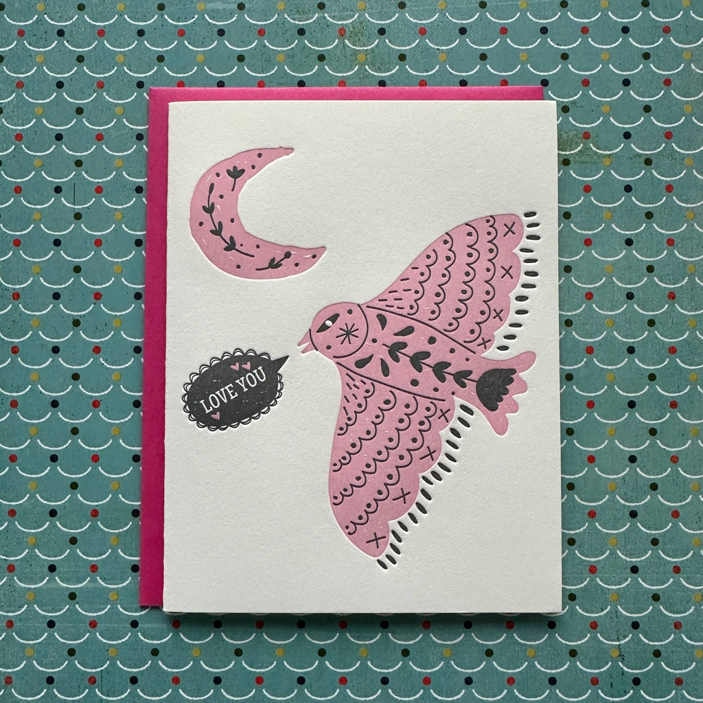 Love Bird - letterpress card - Harmony
