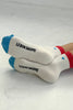 Embroidered Color Block Girlfriend Socks / Blue Red + Heart - Harmony