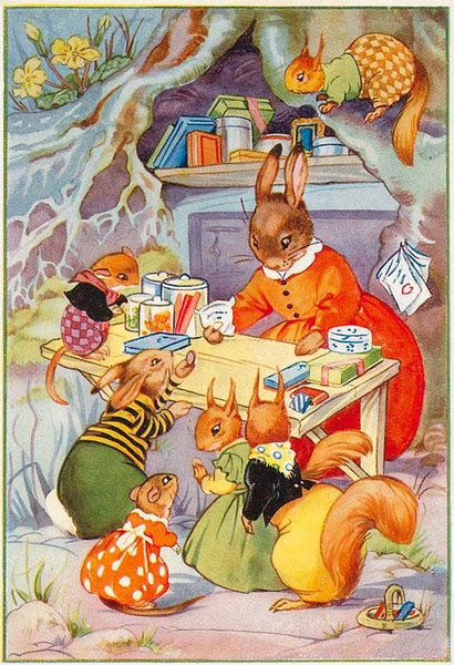 Easter + Spring Postcards / Mama Rabbit with Shopping List - Harmony