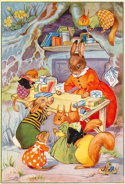 Easter + Spring Postcards / Mama Rabbit with Shopping List - Harmony