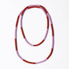 Allie Seed Bead Long Necklace / Lavender and Rust - Harmony