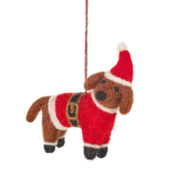 Buddy the Festive Dog Wool Ornament - Harmony