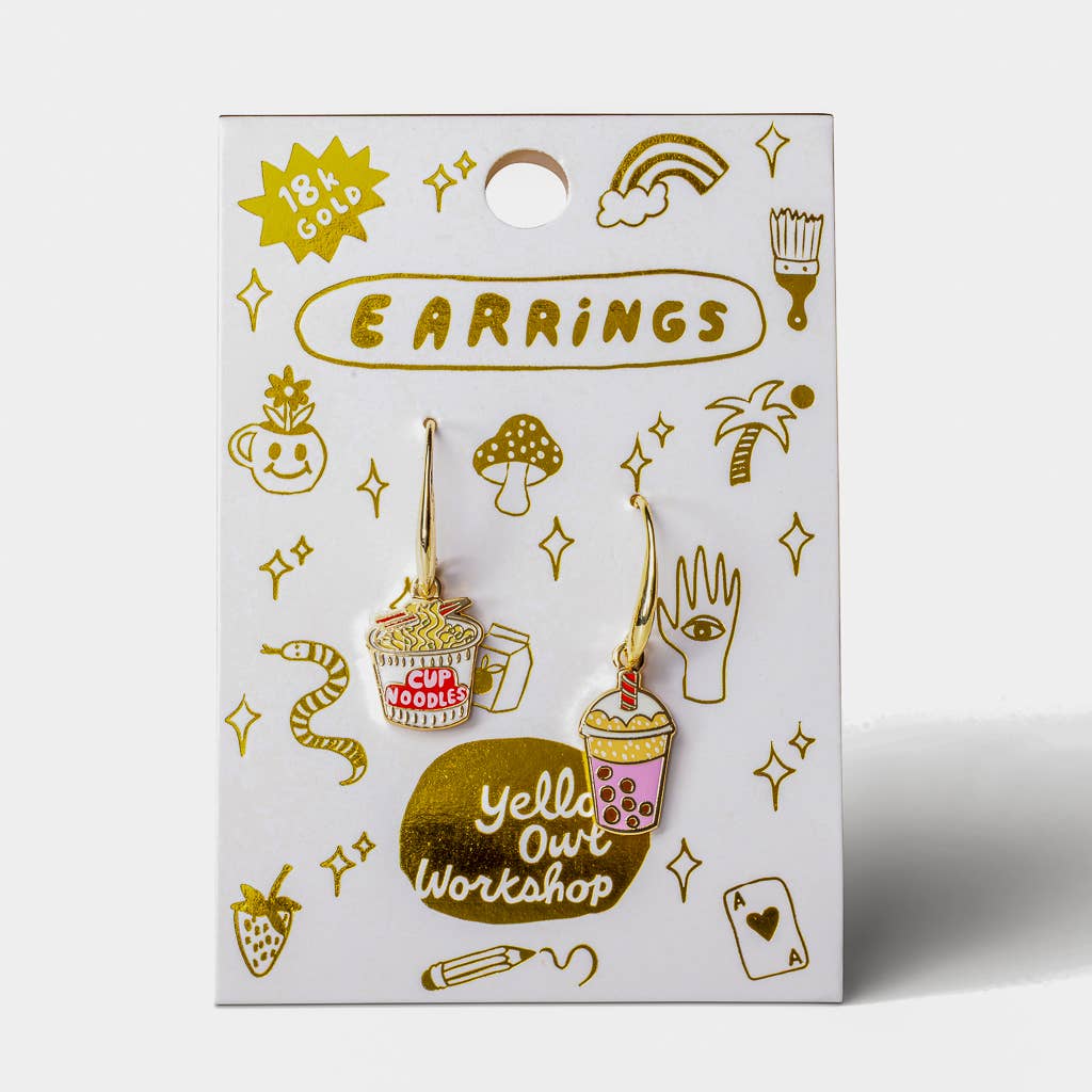 Ramen Noodles & Boba Tea Earrings - Harmony