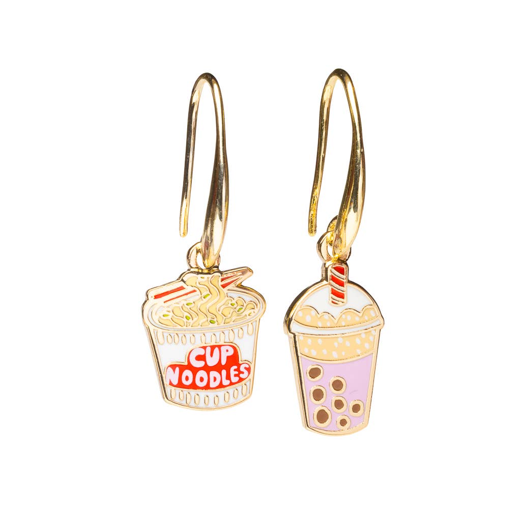 Ramen Noodles & Boba Tea Earrings - Harmony