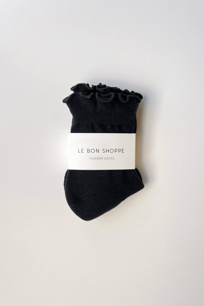 Ruffled Hugger Crew Socks / Black - Harmony