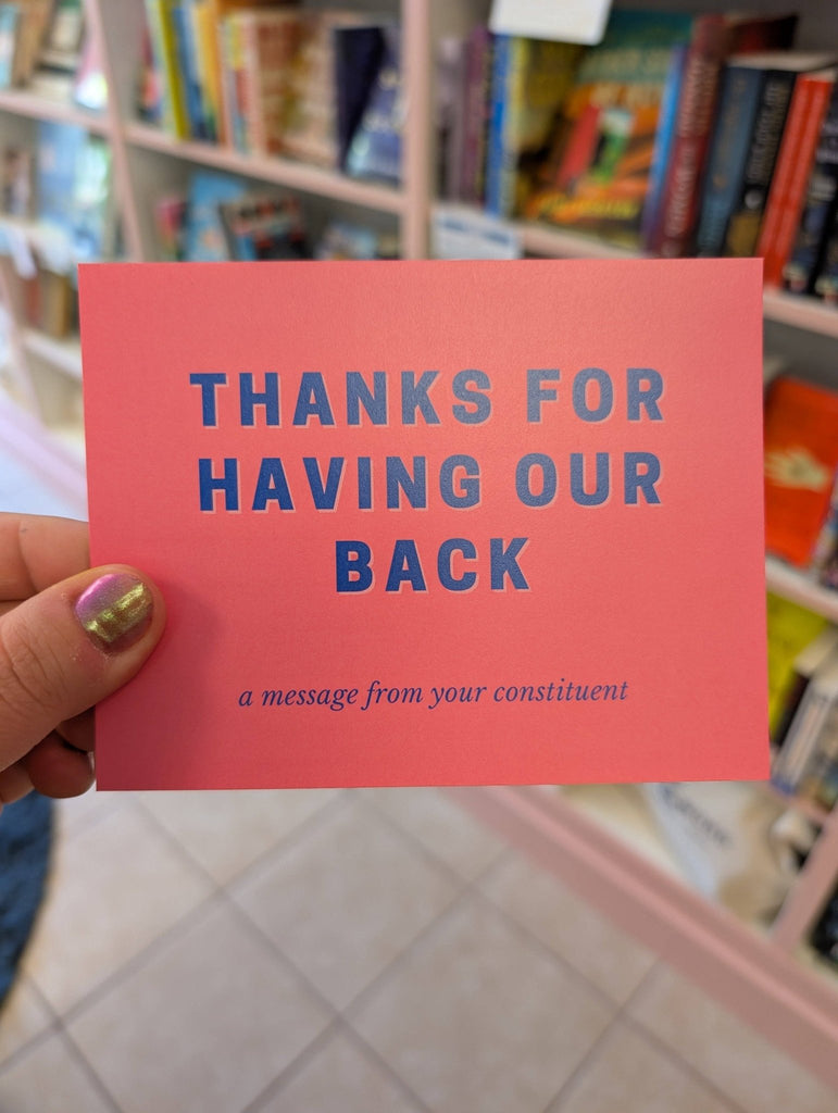 "A Message From Your Constituent" Postcard / Having Our Back - Harmony