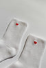 Embroidered Cloud Socks / White + Heart - Harmony