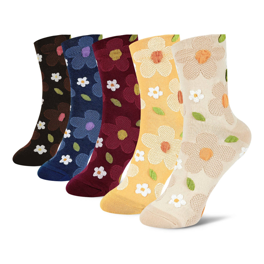 Women's Crew Mesh Flower Socks - Harmony