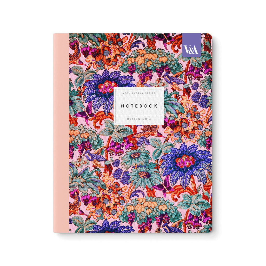 Neon Floral Coral Notebook - Harmony