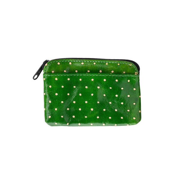 Green Dot Leather Purse - Harmony