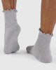 Baggu Lettuce Edge Sock - Set of 2 - Heather Grey & Black - Harmony