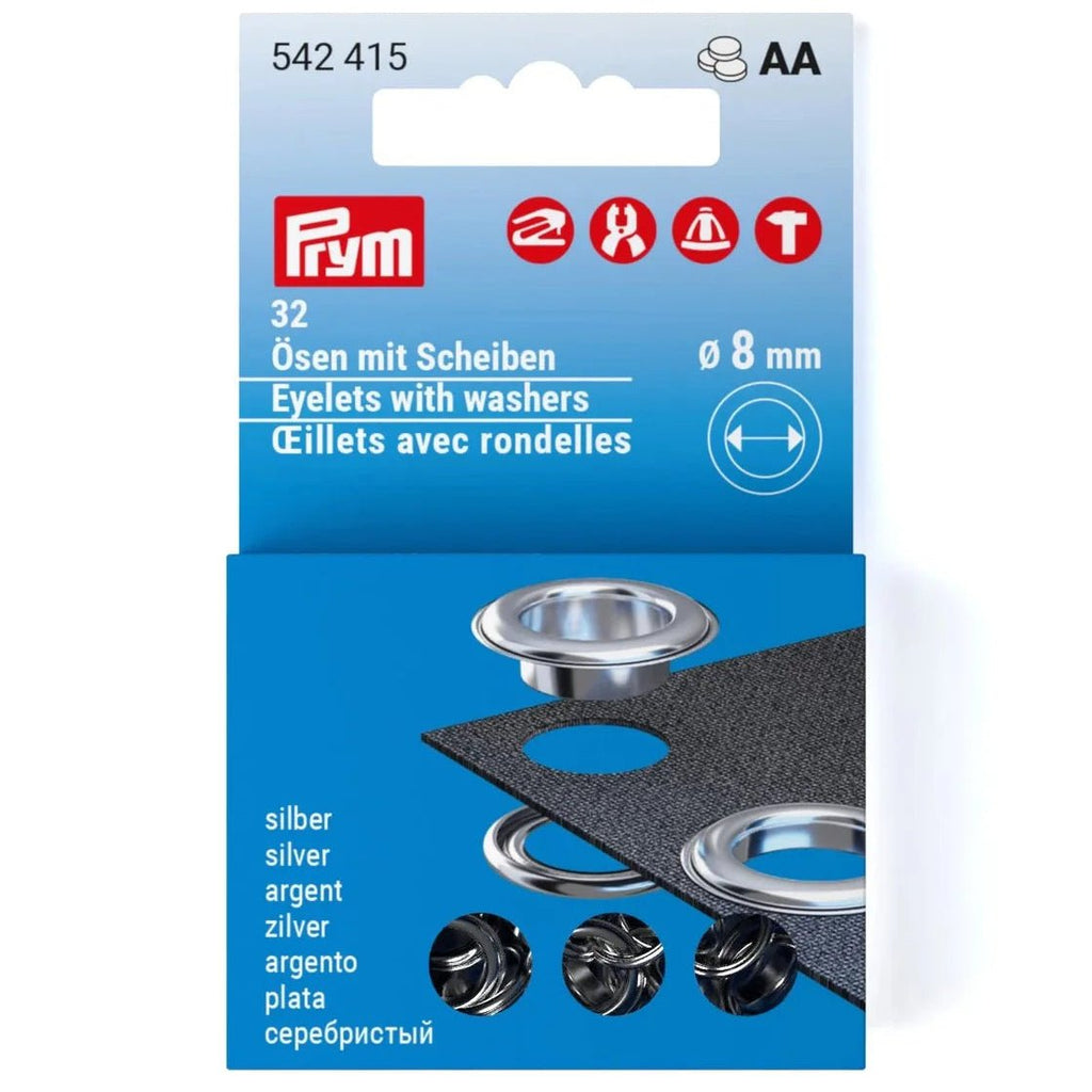 Eyelets with Washers 8 mm Refill Silver 32pc - Harmony