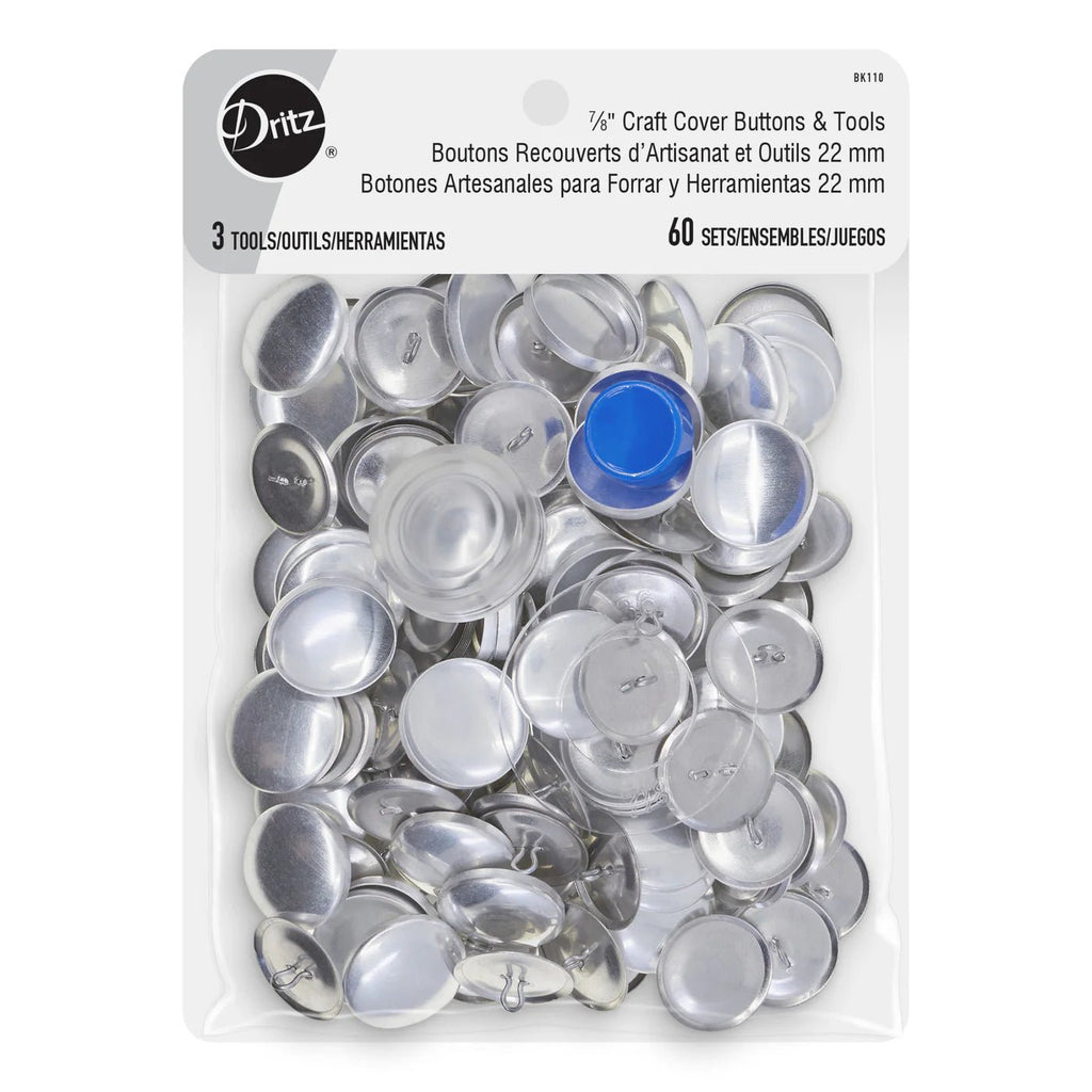 7/8" Craft Cover Buttons & Tools, 60 Sets - Harmony