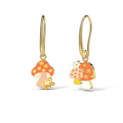 Mismatched Mushroom Drop Earrings - Harmony
