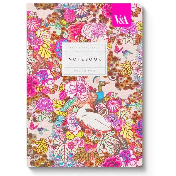 Neon Floral Peacock Notebook - Harmony