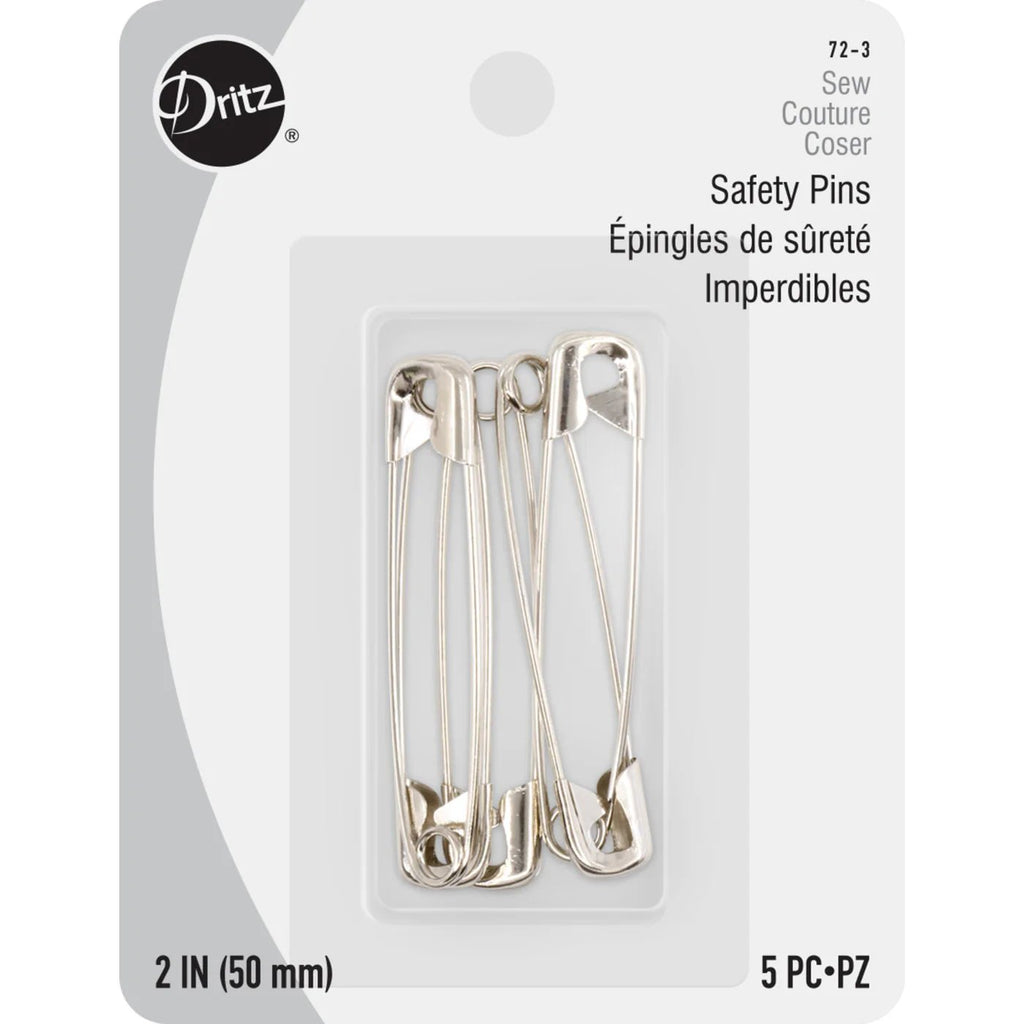 2" Safety Pins, Nickel, 5 pc - Harmony