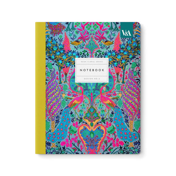 Neon Floral Peacock Exercise Notebook - Harmony