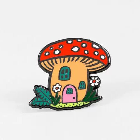 Mushroom Cottage Enamel Pin - Harmony