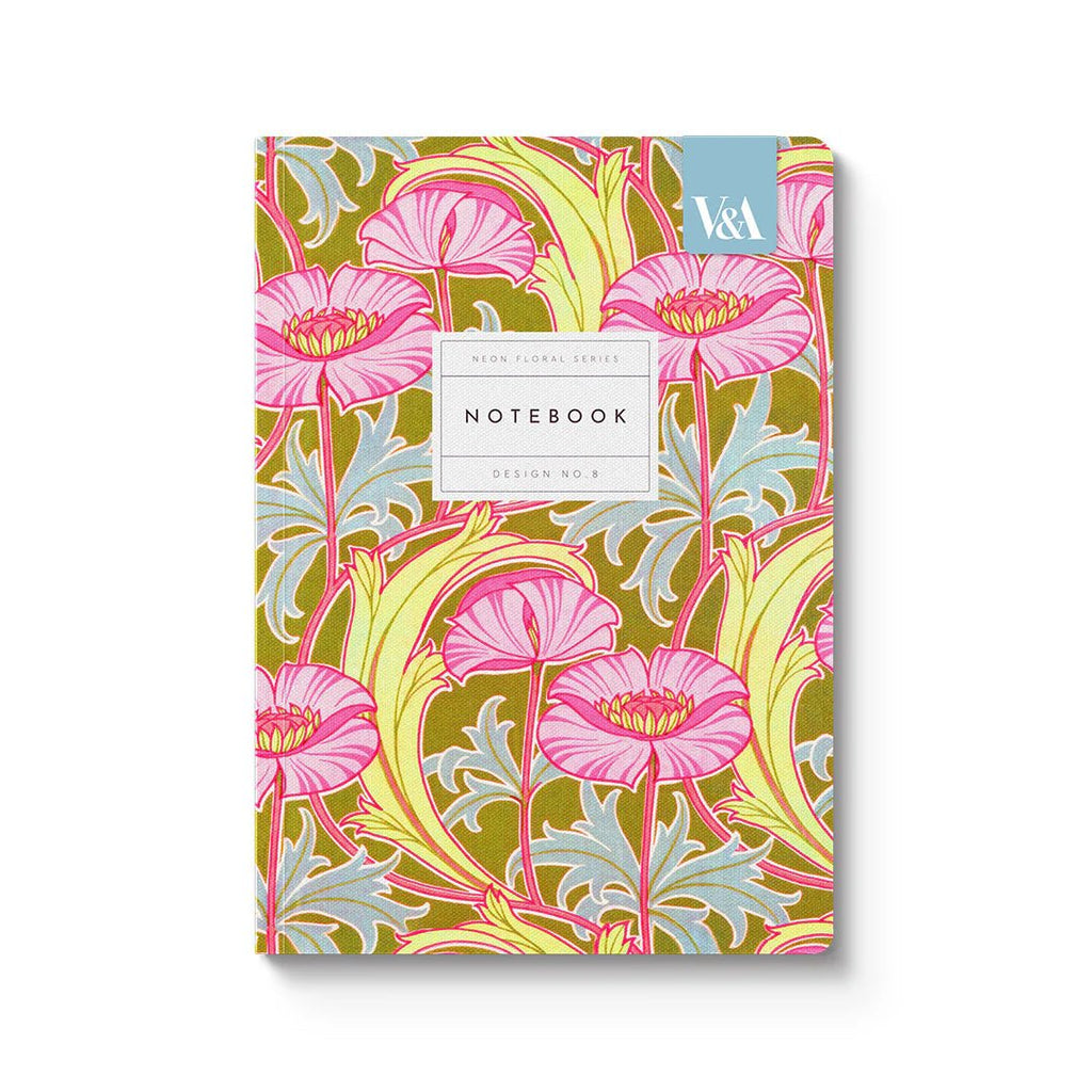 Neon Floral Pink Poppies Notebook - Harmony