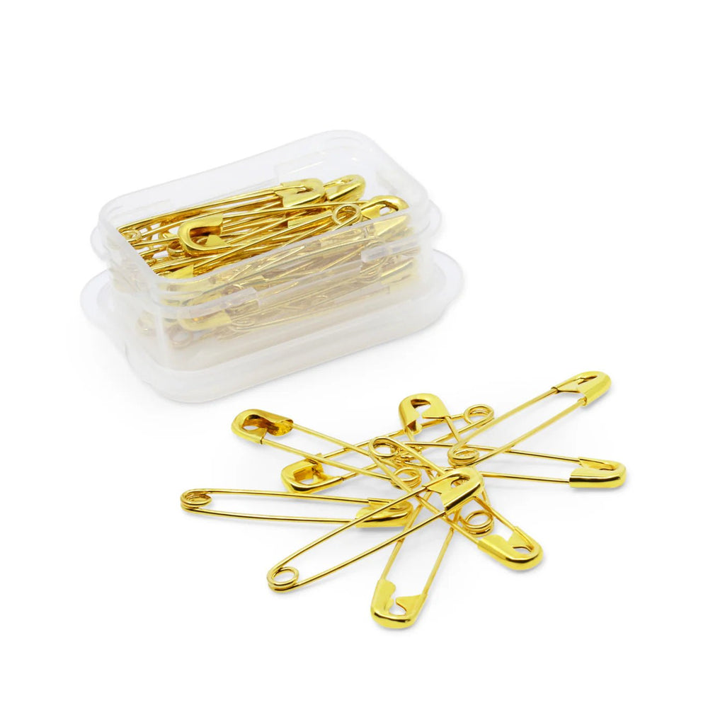 1 - 1/2" Quilters Brass Safety Pins, Brass, 35 pc - Harmony