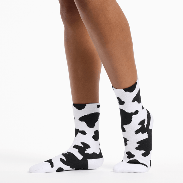 Women's American Made Cow Print Crew Sock - Harmony