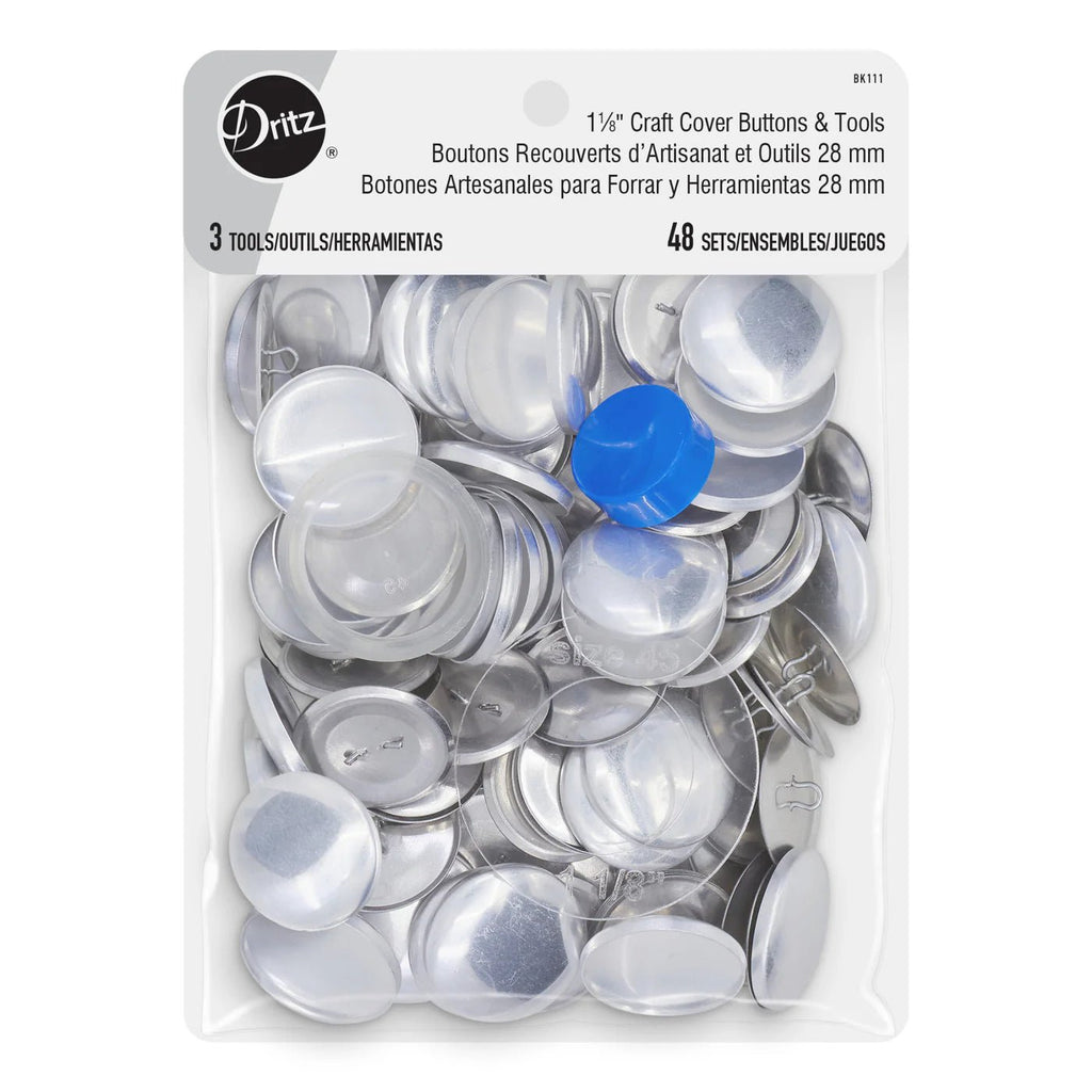 1 - 1/8" Craft Cover Buttons & Tools, 48 Sets - Harmony