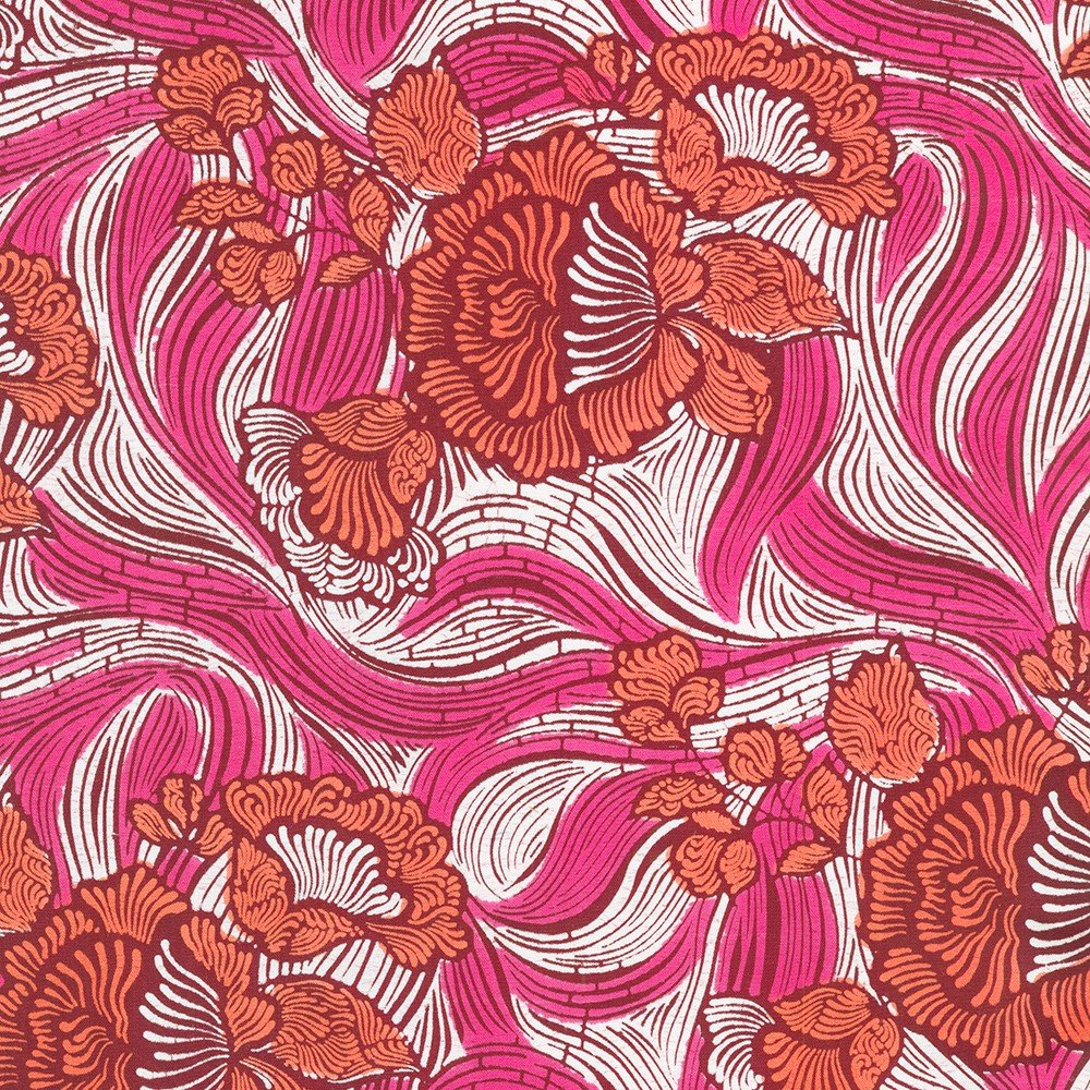 Uniwax Prints From The Ivory Coast / Wax Block / Hot Pink - Harmony