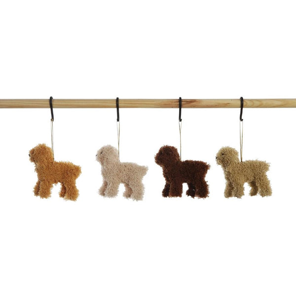 Furry Poodle Ornament, 4 Colors - Harmony