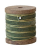 10 Yard Velvet Ribbon w/ Metallic Edges on Wood Spool, 3 Colors - Harmony