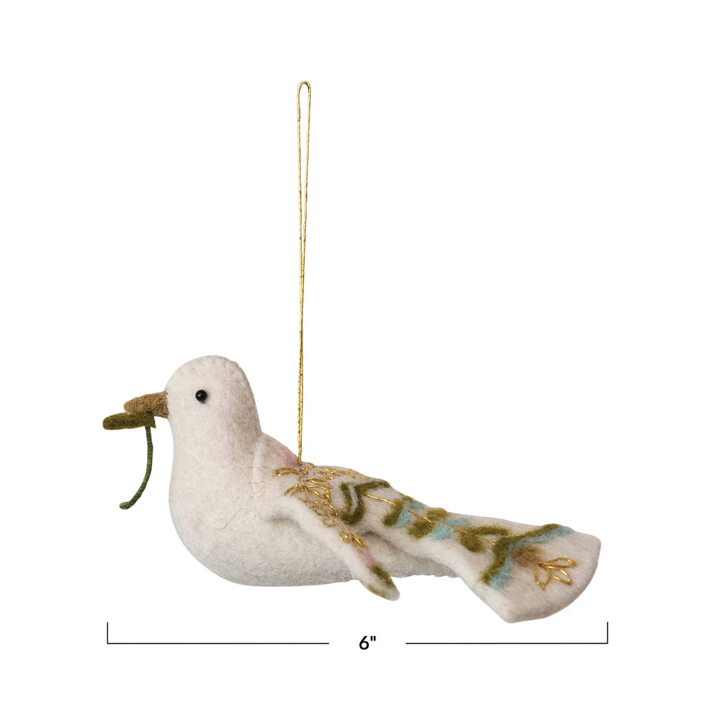 Wool Felt Dove Ornament - Harmony