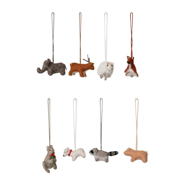 Wool Felt Animal Ornaments, 8 Styles - Harmony