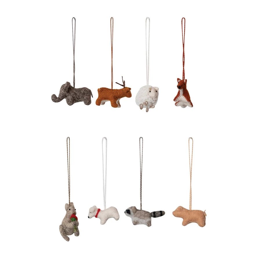 Wool Felt Animal Ornaments, 8 Styles - Harmony