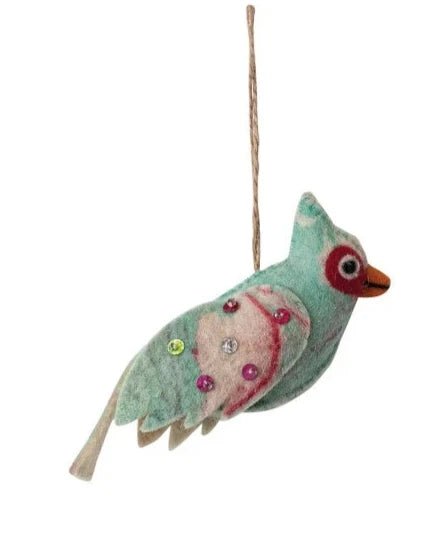 Handmade Wool Felt Bird Ornament, 3 Styles - Harmony