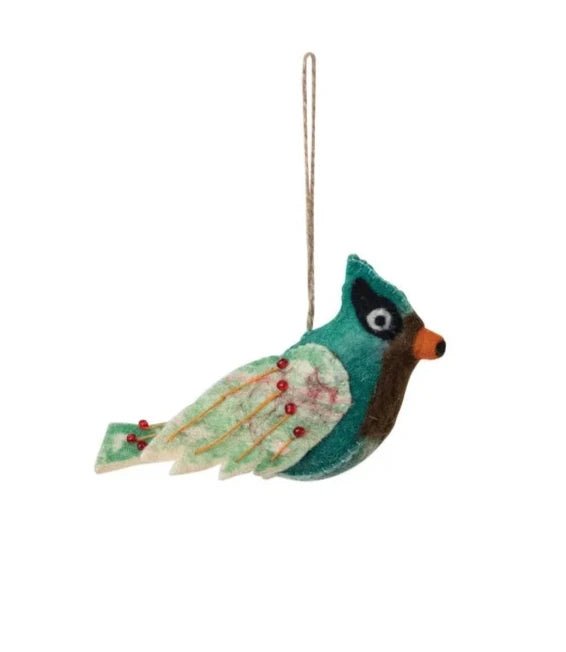 Handmade Wool Felt Bird Ornament, 3 Styles - Harmony